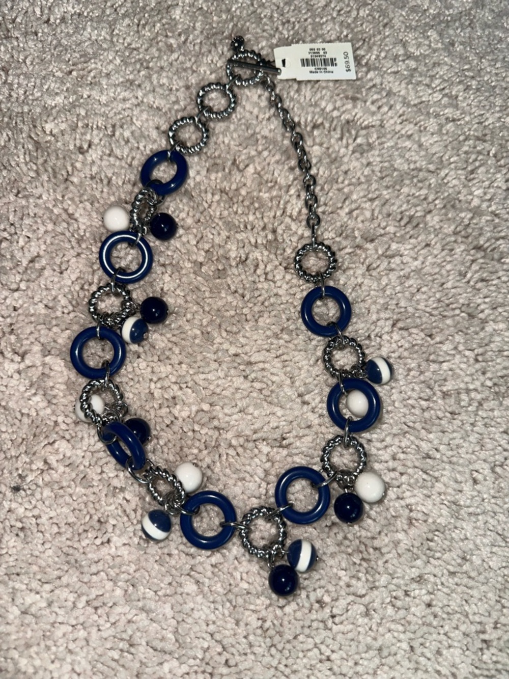 ⭐️NWT⭐️ Talbots Navy and White Linked Bead Necklace